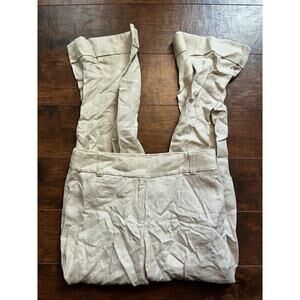 J. Crew Cafe Trouser Beiger Straight Leg 100% Linen NWT Size Petite 2